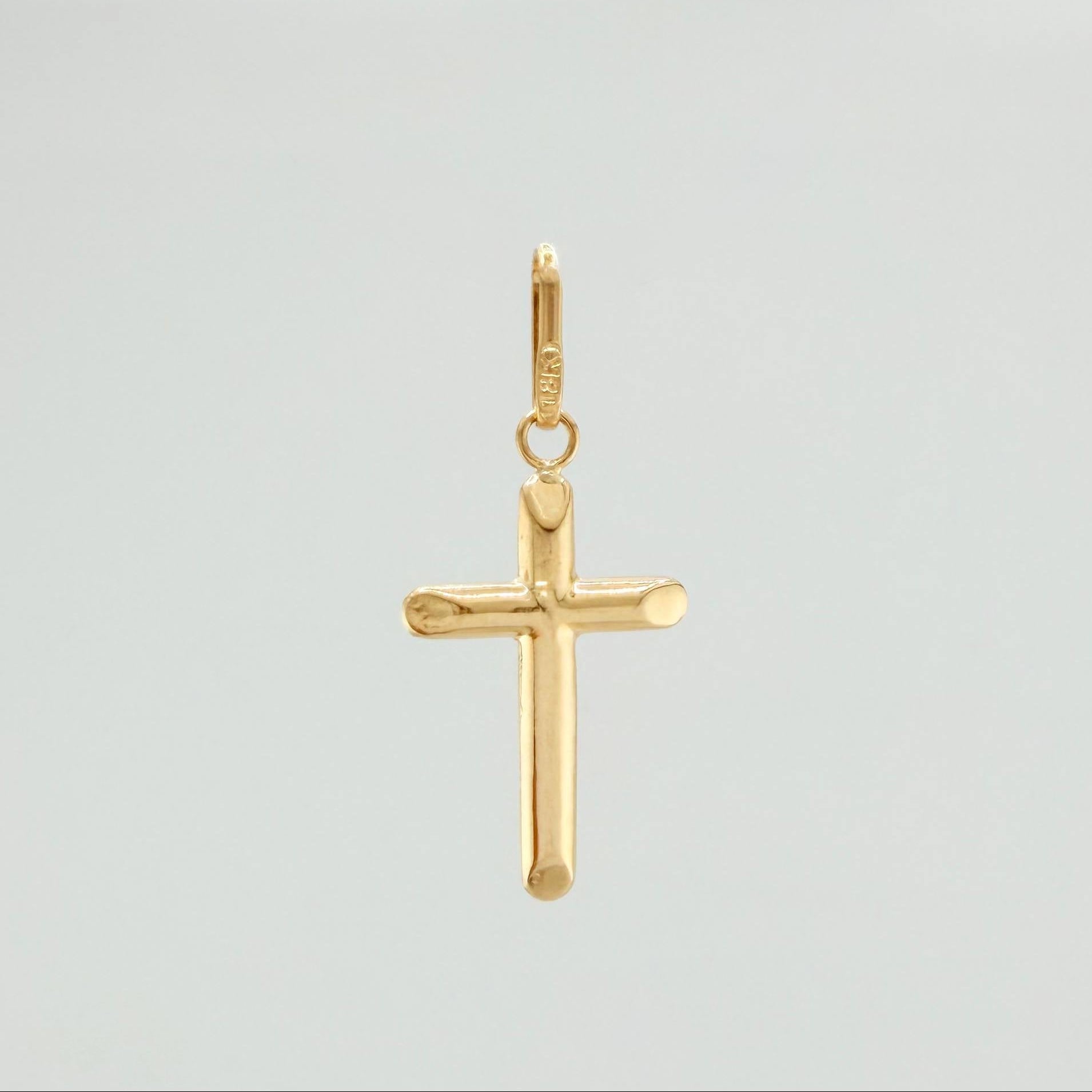 Dije Cruz Puntas Planas 0.65 g / 1 1/4 in Oro Amarillo 18K