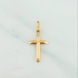 Pendant Flat-Tipped Cross 0.55 g / 1 in 18K Yellow Gold