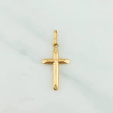Dije Cruz Puntas Planas 0.65 g / 1 1/4 in Oro Amarillo 18K