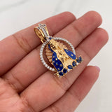 Pendant Virgin of Guadalupe 7.35 g / 1 1/4 in Two-Tone Yellow White Gold 18K