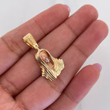 Pendant Face of Christ 3.3 g / 1 in Three Golds 18K