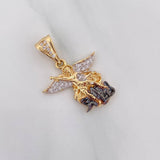 Pendant Saint Michael Archangel 2.8 g / 1 in Three Golds 18K