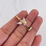 Pendant Saint Michael Archangel 1.7 g / 1 in Three Golds 18K