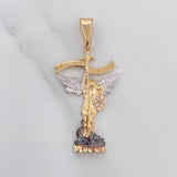 Pendant Saint Michael Archangel 2.3 g / 1 1/2 in Three Golds 18K