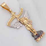 Pendant Saint Michael Archangel 2.3 g / 1 1/2 in Three Golds 18K