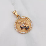 Pendant Saint Michael Archangel 3.85 g / 1 1/4 in Three Golds 18K