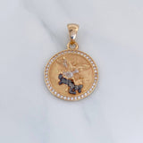 Pendant Saint Michael Archangel 3.85 g / 1 1/4 in Three Golds 18K