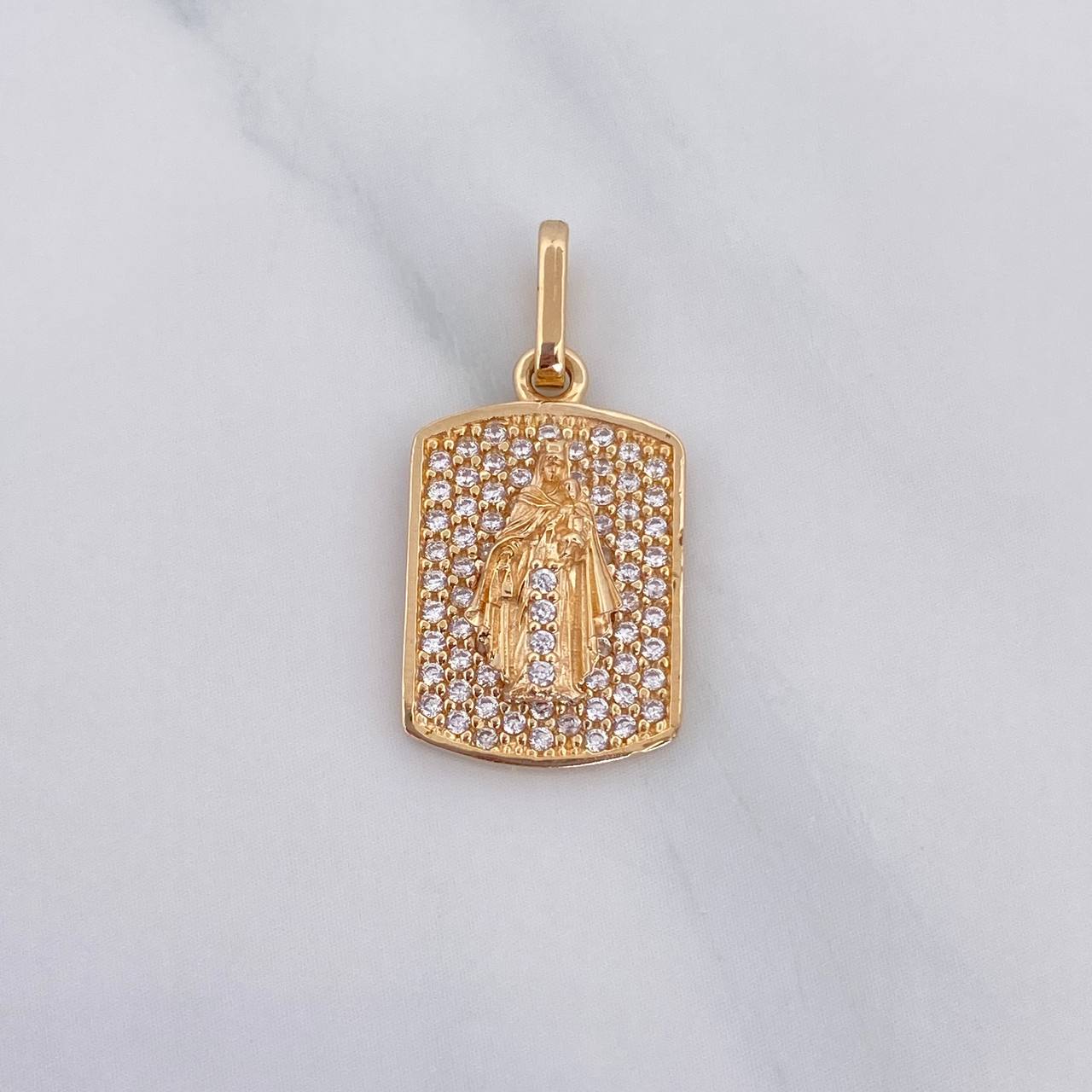 Pendant Plaque Virgin of Carmen 2.5 g / 1 in 18K Yellow Gold