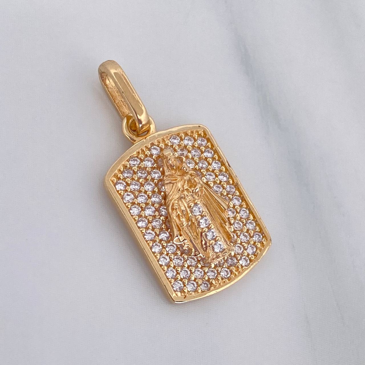 Pendant Plaque Virgin of Carmen 2.5 g / 1 in 18K Yellow Gold