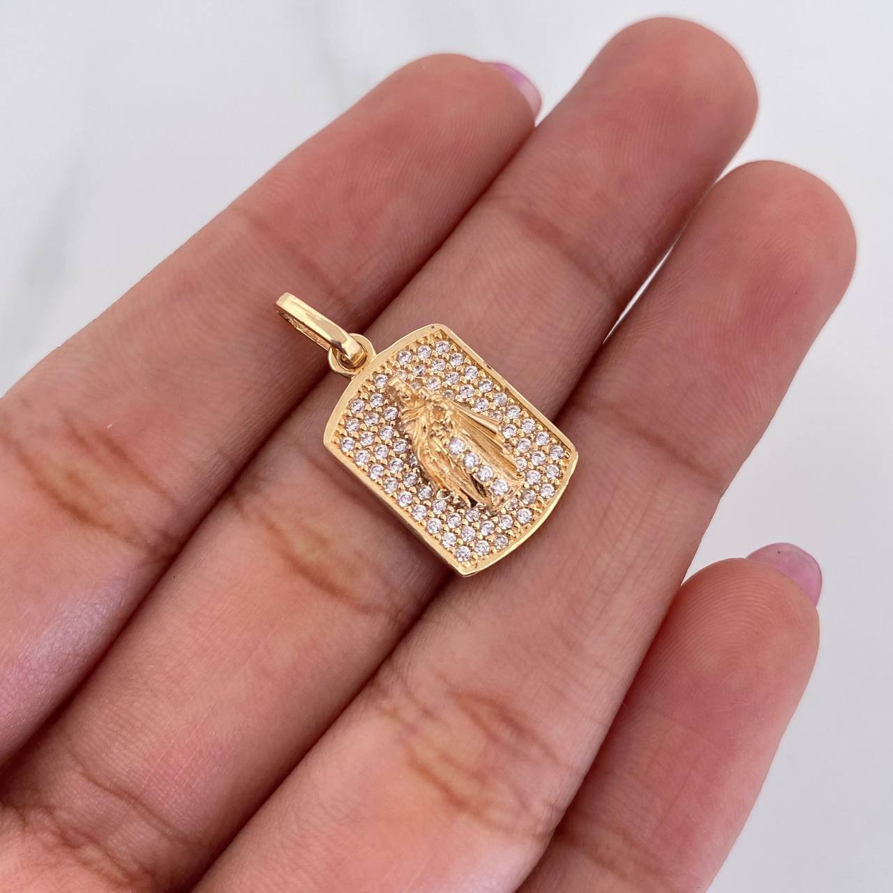 Pendant Plaque Virgin of Carmen 2.5 g / 1 in 18K Yellow Gold