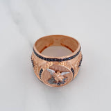 Saint Michael Archangel Ring 10.2 g / T10 3/4 Three Golds 18K