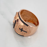 Saint Michael Archangel Ring 10.2 g / T10 3/4 Three Golds 18K