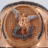 Saint Michael Archangel Ring 10.2 g / T10 3/4 Three Golds 18K