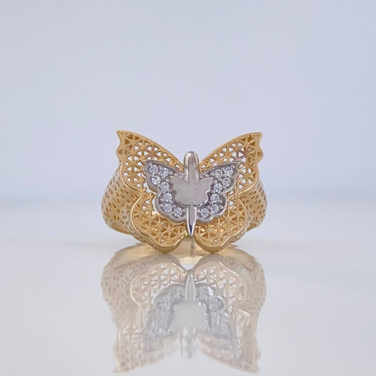 Butterfly Ring 3 g / T6 1/4 Two-Tone Yellow White Gold 18K