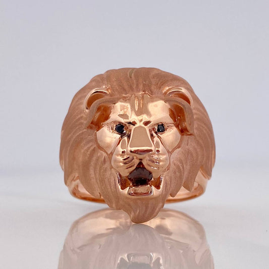 Lion Face Ring 7.3 g / Size 10 1/2 18K Rose Gold
