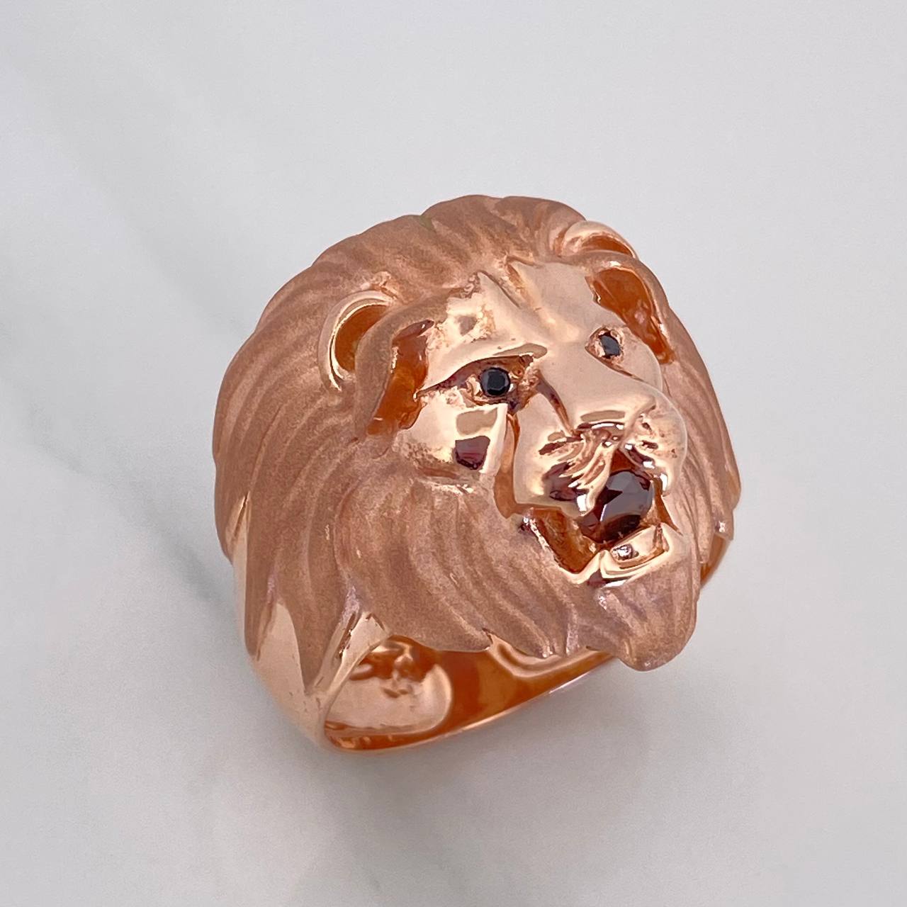 Lion Face Ring 7.3 g / Size 10 1/2 18K Rose Gold