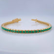 Pulso Tipo Tennis Esmeralda 15.7gr / 6 3/4 in / 3.26mm Oro Amarillo 18K %