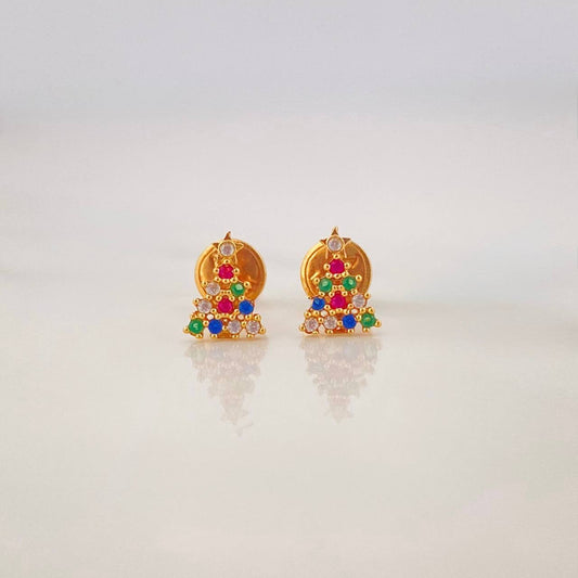 Christmas Tree Stud Earrings 0.8g / in / 3.41mm Yellow Gold 18K
