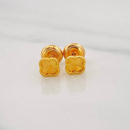 Topos Trebol Diamantado 0.75g / in / 4.9mm Oro Amarillo 18K