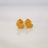 Heart Stud Earrings 0.7g / in / 7mm Yellow Gold 18K