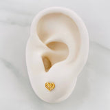 Heart Stud Earrings 0.7g / in / 7mm Yellow Gold 18K