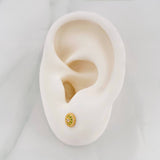 Stud Earrings Halo 0.75g / in / 5.84mm Yellow Gold 18K