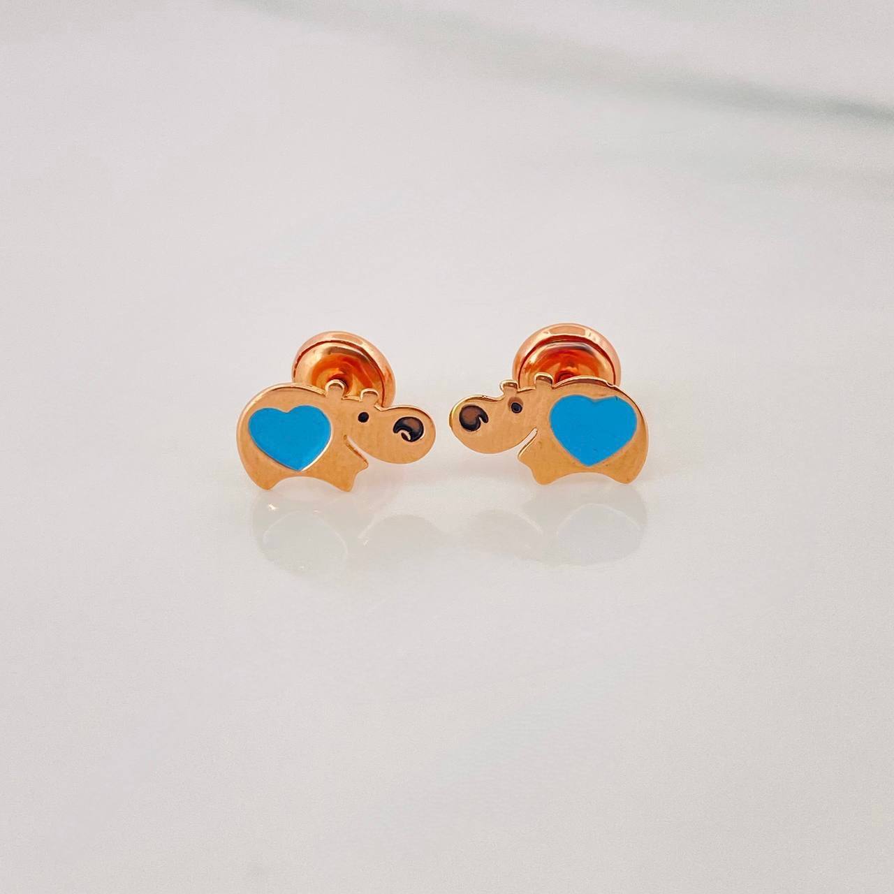 Topos Hipopotamo 0.7g / in / 9.55mm Oro Rosa 18K