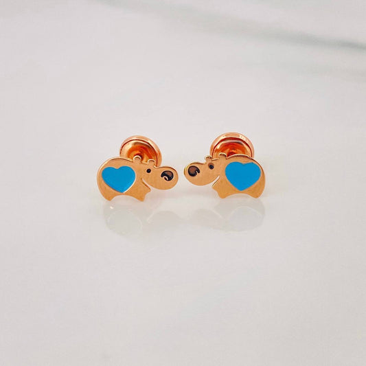 Topos Hipopotamo 0.7g / in / 9.55mm Oro Rosa 18K