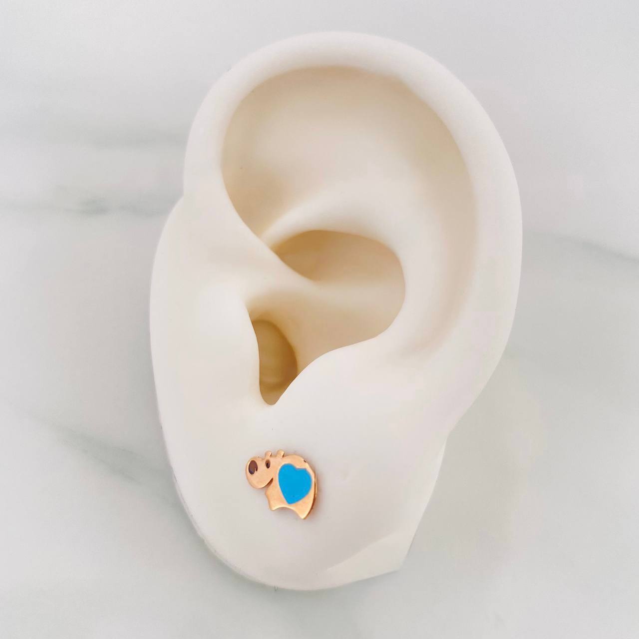 Topos Hipopotamo 0.7g / in / 9.55mm Oro Rosa 18K