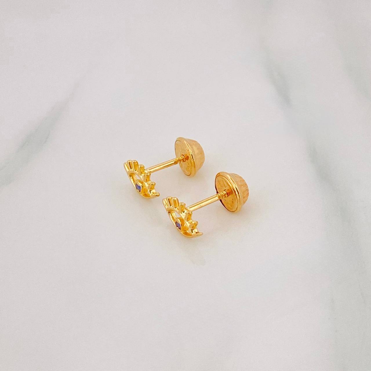 Stud Earrings Mystic Eye 0.7g / in / 8.41mm Yellow Gold 18K