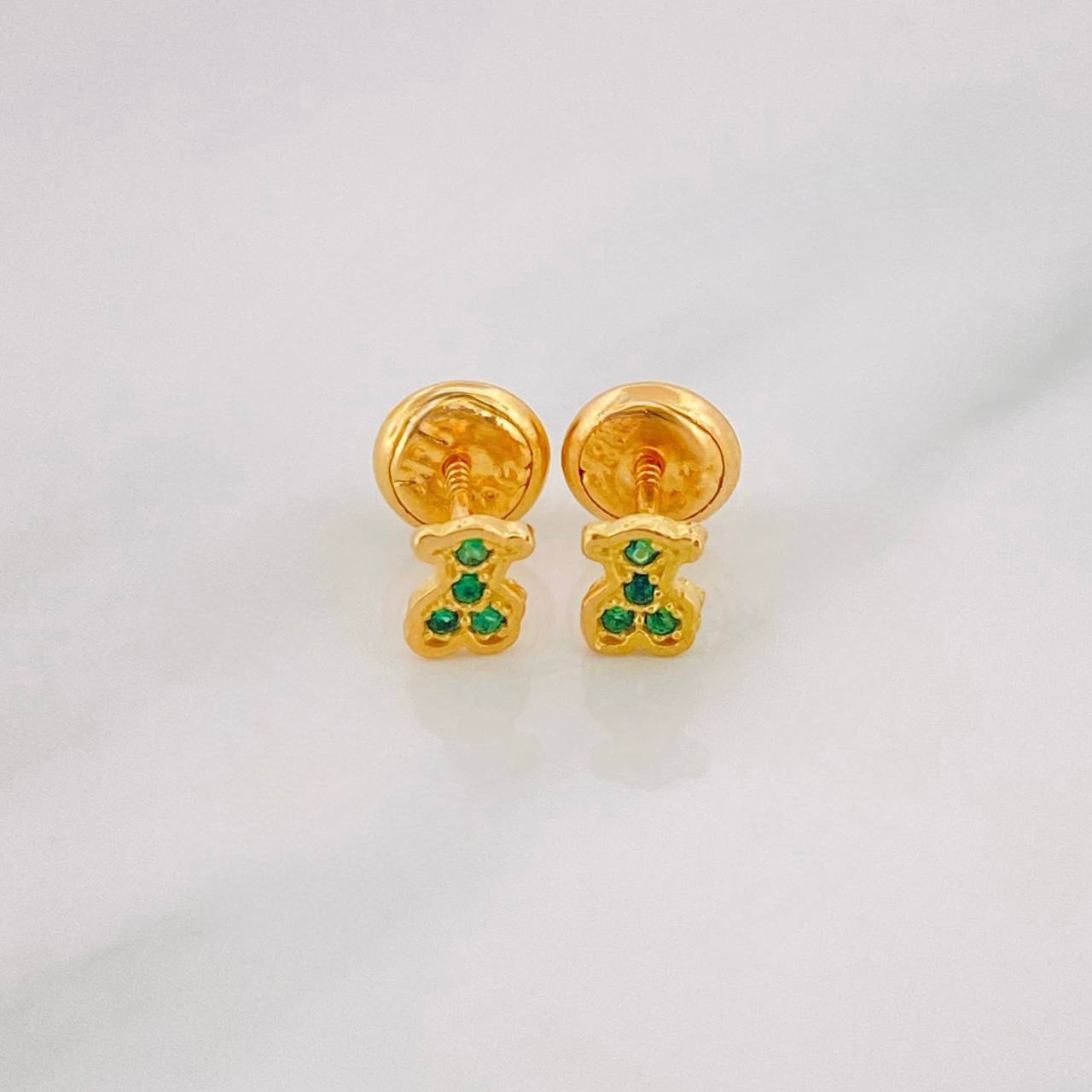 Stud Earrings Bear Ts 0.7g / in / 3.75mm Yellow Gold 18K