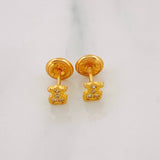 Bear Ts Stud Earrings 0.75g / in / 2.95mm Yellow Gold 18K