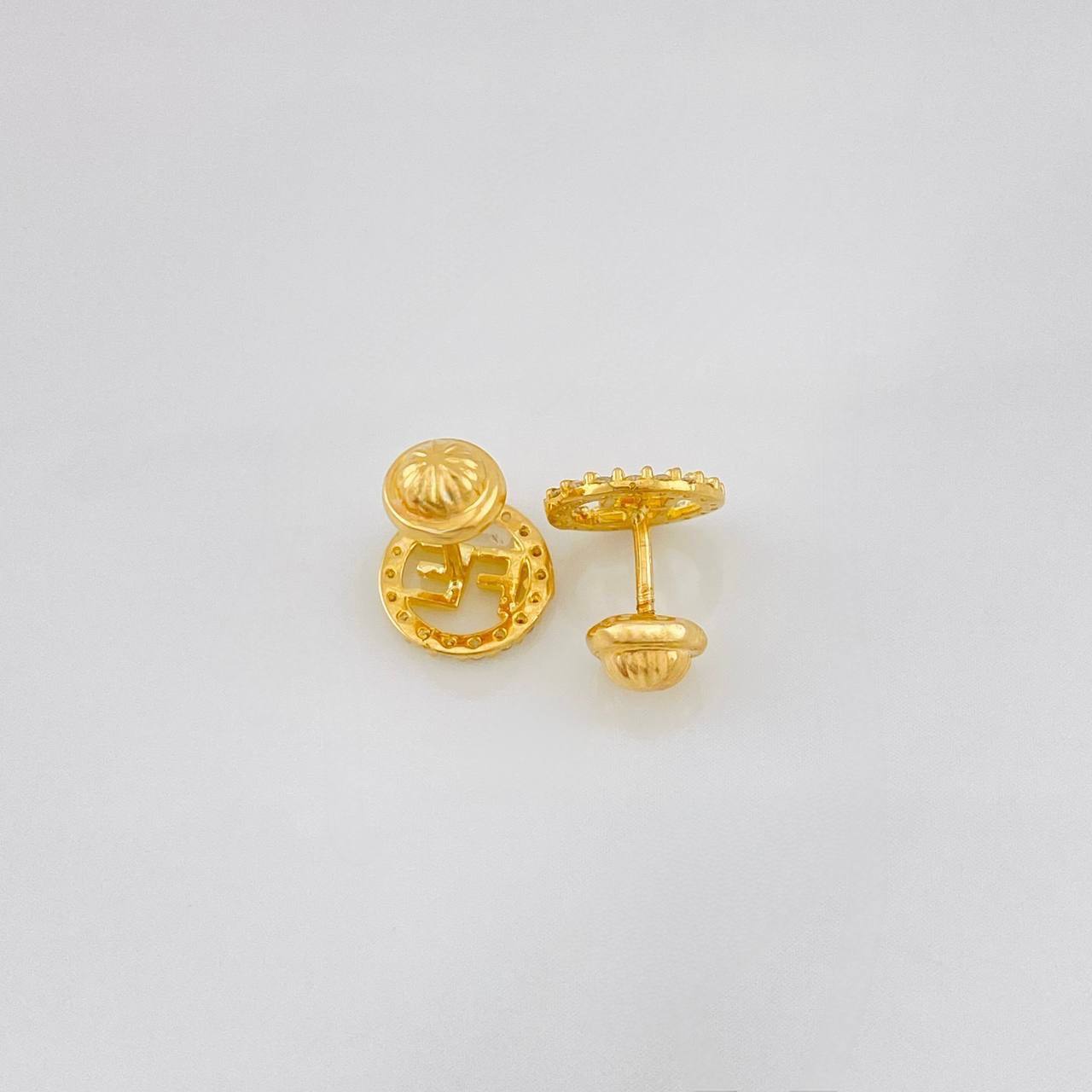 Faith Stud Earrings 1.2g / in / 8.36mm Yellow Gold 18K