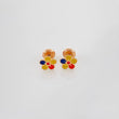 Tricolor Flower Stud Earrings 0.65g / in / 7.15mm Rose Gold 18K