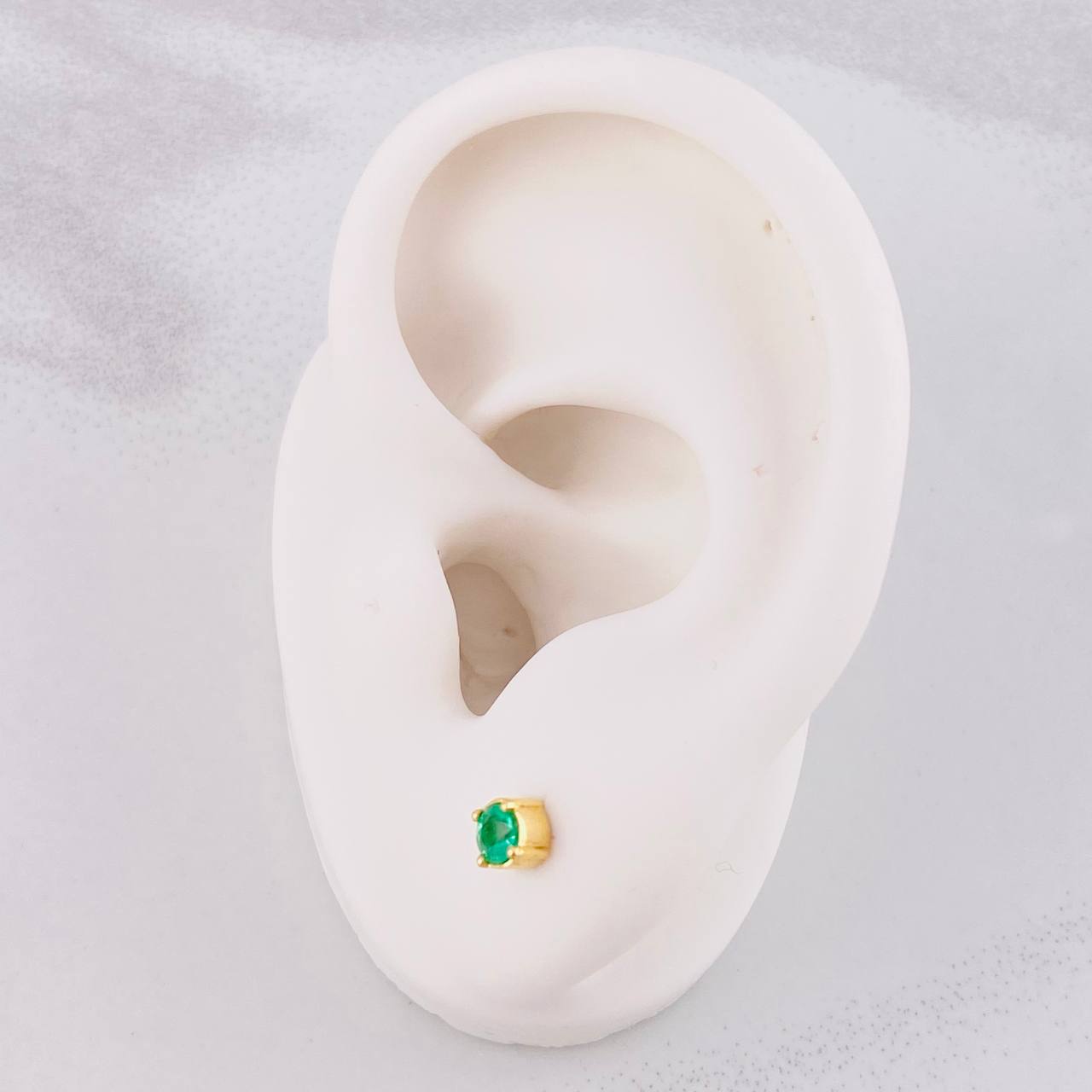Topos Cuatro Garras Esmeraldas 21pts 1g / in / 3.5mm Oro Amarillo 18K