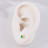 Topos Cuatro Garras Esmeraldas 22pts 0.95g / in / 3.5mm Oro Amarillo 18K