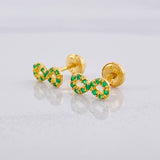 Topos Infinito Esmeraldas 14pts 1.2g / in / 4.4mm Oro Amarillo 18K