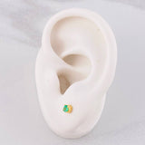 Topos Cuatro Garras Esmeraldas 3qts 1.15g / in / 4.2mm Oro Amarillo 18K