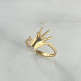 Ring Hand 2.8gr / Size 6 3/4 / White Zircons Two-tone Yellow White Gold ©