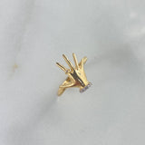 Ring Hand 2.8gr / Size 6 3/4 / White Zircons Two-tone Yellow White Gold ©