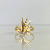 Ring Hand 2.8gr / Size 5 3/4 / White Fuchsia Zircons Two Yellow White Golds ©