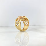 Eagle Ring 10.85gr-T10 White Zircons Two-tone Rose and Yellow Gold
