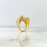 Anillo Novillo 10.85gr / T8 3/4 Circon Verde Dos Oros Amarillo Blanco ©