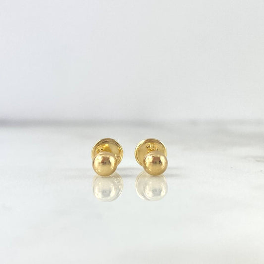 Topos Bola Lisa 0.45 g / in / 4 mm Oro Amarillo 18K