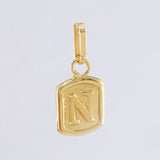 Dije Letra N Marco Texturizado 0.3gr / 1/2 in / Oro Amarillo 18K