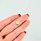 Pendant Letter N Textured Circle 0.4gr / 1/2 in / 18K Yellow Gold