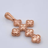 Dije Cruz Trebol 4.55gr / 1 1/2 in / Oro Rosa Nac.Esp. 18K %