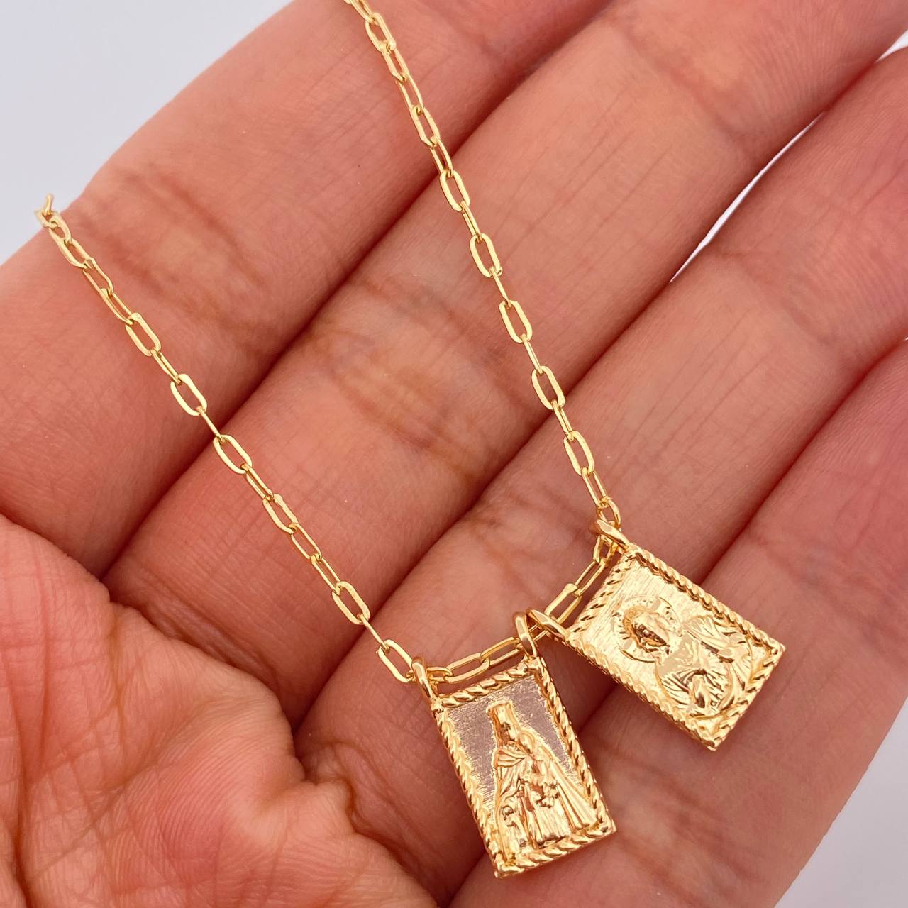 Paperclip Chain Scapular 5g / 17 in / 0.8mm 18K Yellow Gold %