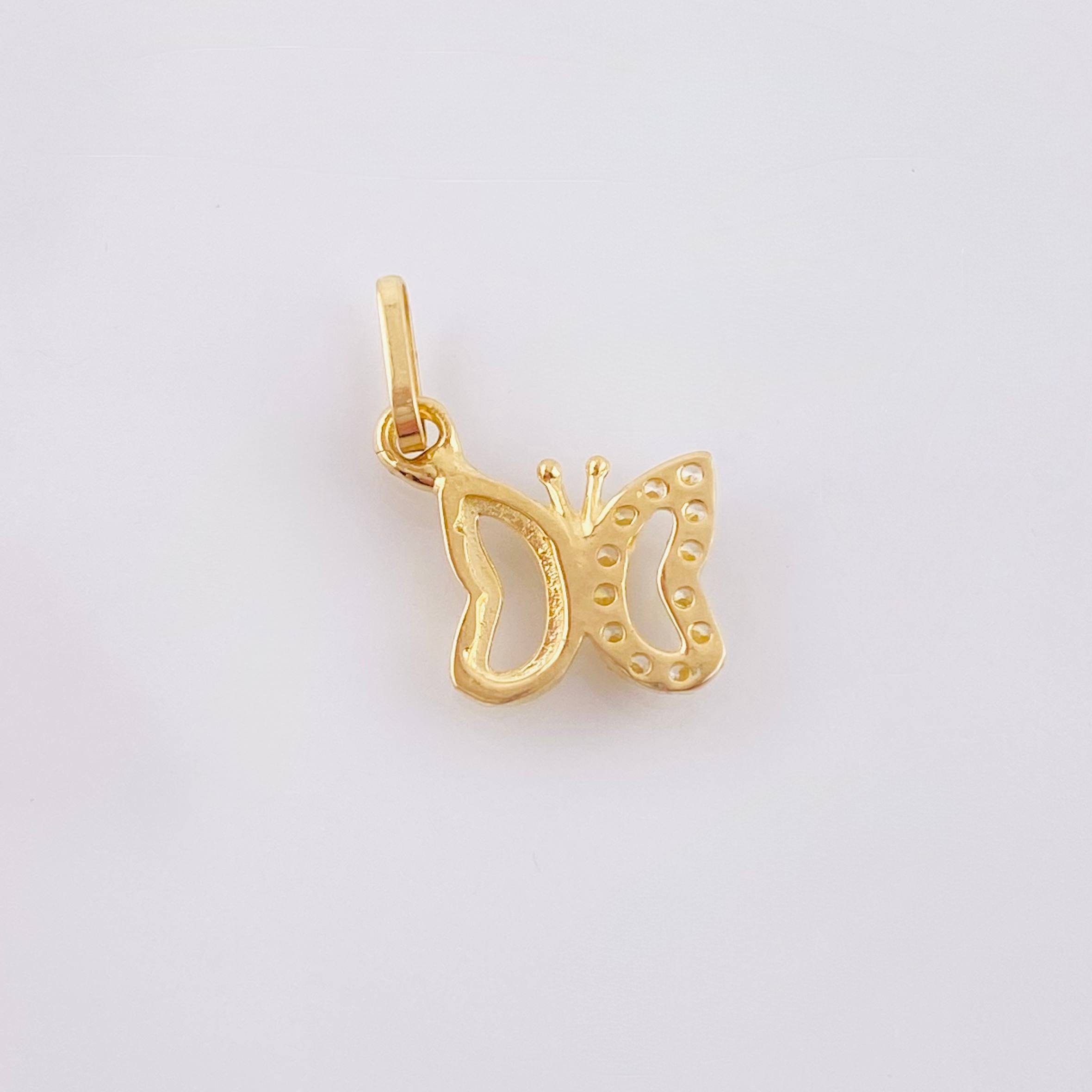 Dije Mariposa 0.5gr / 1/2 in / Oro Amarillo 18K *