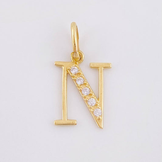 Letter N Pendant 0.8gr / 3/4 in / Yellow Gold 18K *